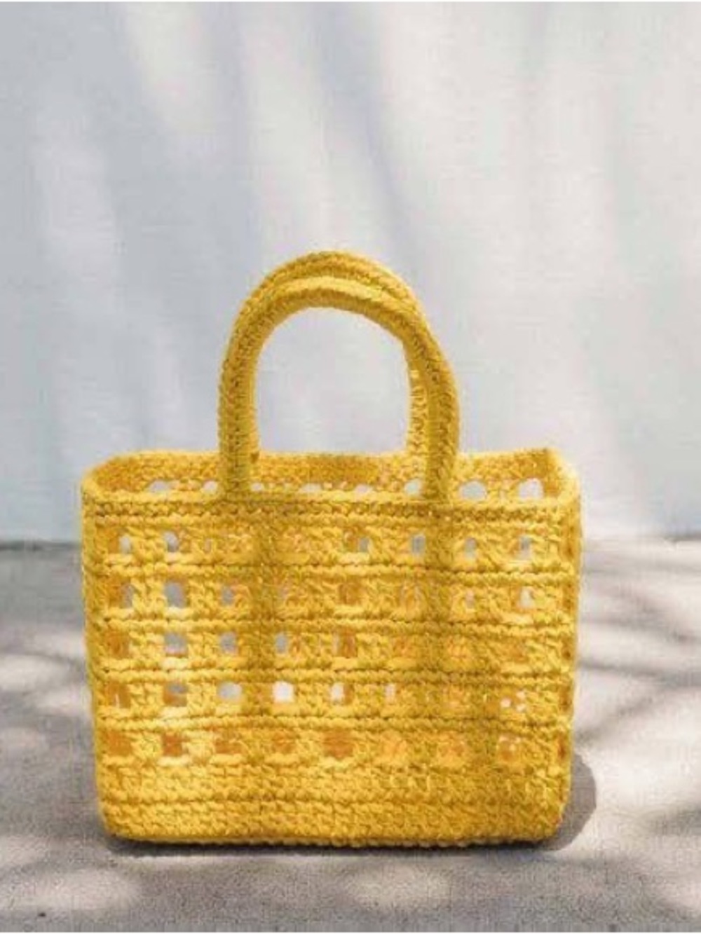 Soludos Yellow Crochet Tote